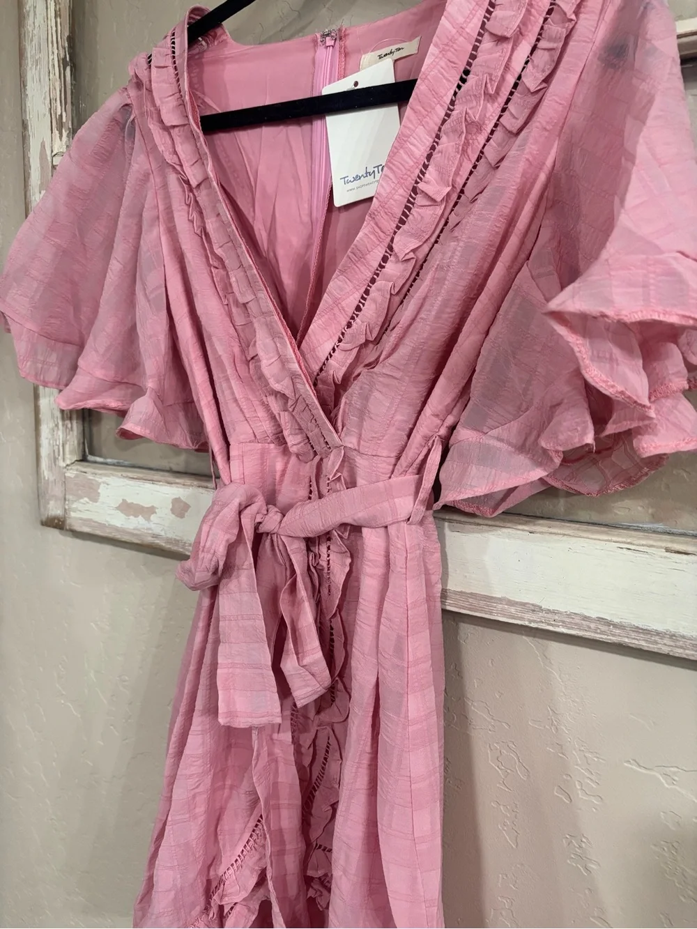 🔥Pink Ruffle Wrap Dress - Picture 5 of 7